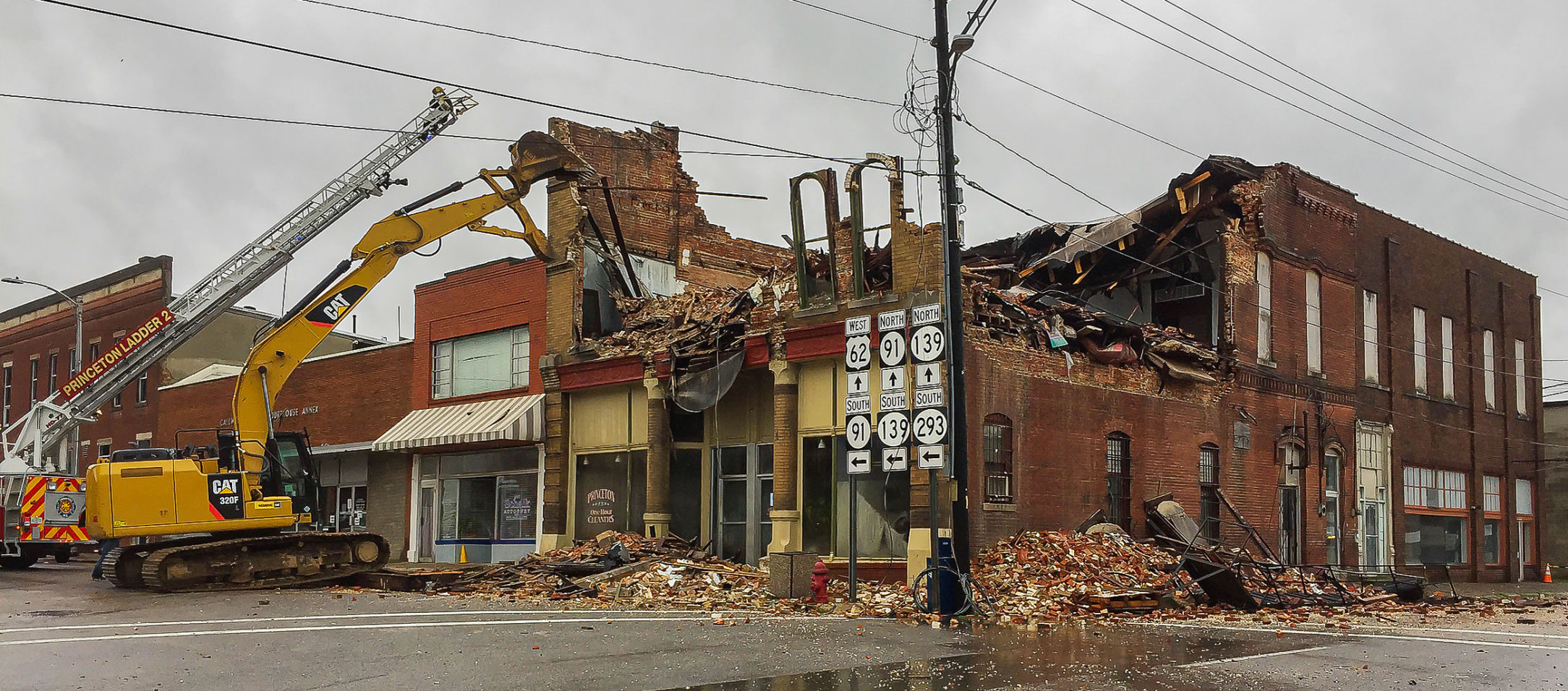Old Masonic Lodge collapses in downtown Princeton PIC 1